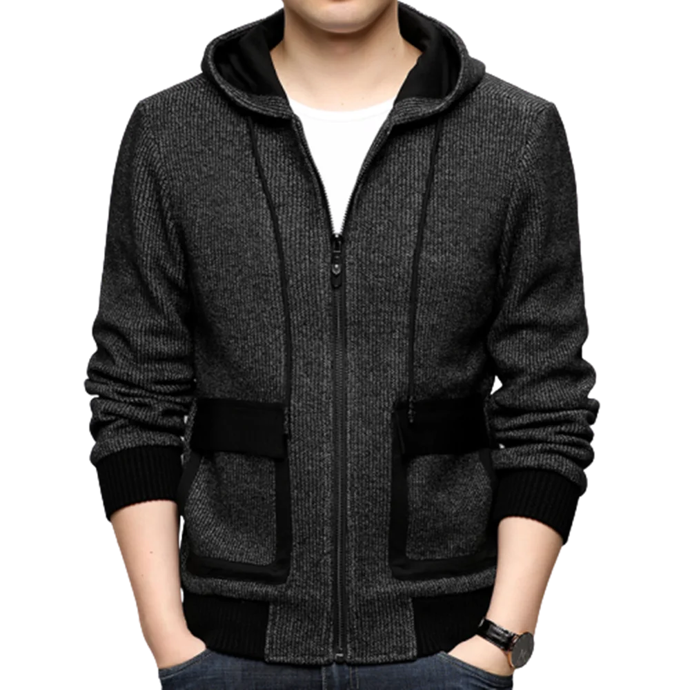 High Quality Mens Hooded Cardigan Sweater Coats 2020 Autumn Winter Wool Blend Solid Loose Comfortable Casual Cardigan Jacket Men High Quality Mens Hooded Cardigan Sweater Coats 2020 Autumn Winter Wool Blend Solid Loose Comfortable Casual Cardigan Jacket Men