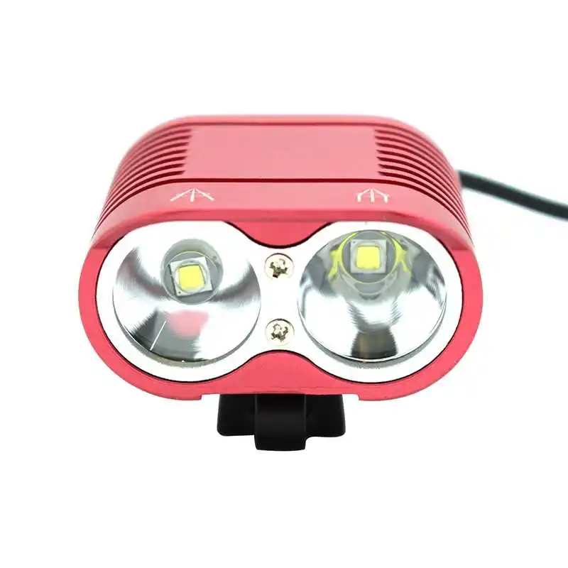 red Wasafire Горячая 4000лм Водонепроницаемый 4 режима 2x CREE XM-L2 светодиодный велосипедный светильник с аккумулятором 8800 мАч - Цвет: red