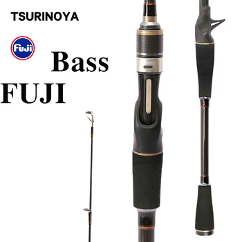 شراءTSURINOYA Baitcast قضيب بيونر C702M 2.1 متر قوة باس الصيد رود فوجي دليل خواتم توراي 24T الصلبة الكربون الصب إغراء قضيب