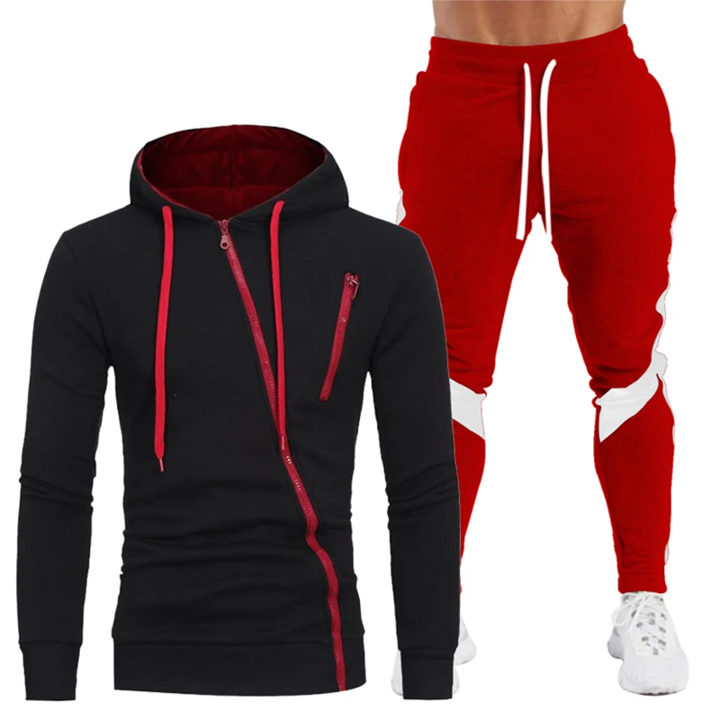 

2020 winter men's printed sportswear 2-piece hoodie + pants sports suit men's sweater zipper hoodie men's suit sportswear