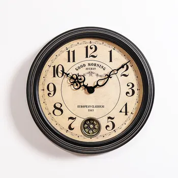 

Europe Wall Clock Vintage Design Luxury Living Room Creative Wall Watch Bedroom Fashion Metal Simple Zegar Home Decor EC50ZB