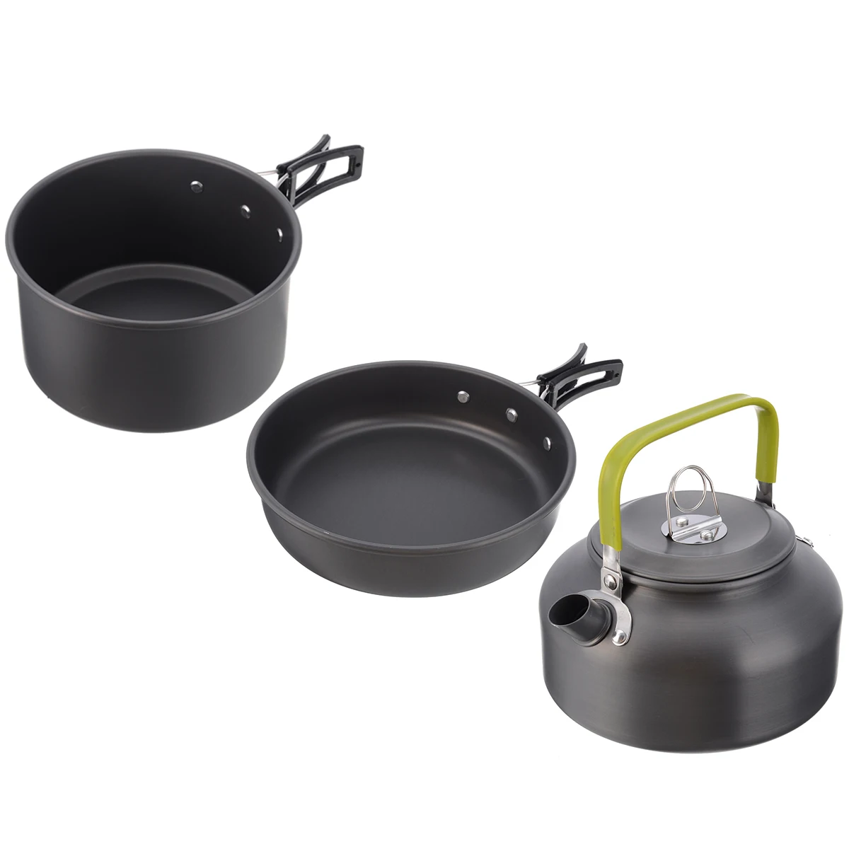 2-3 Person Camping Cookware Cooking Pots Frying Pan Set + Kettle  Outdoor Tableware Cookware Tools For Travel Hiking