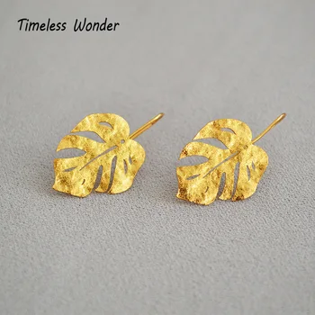 

Timeless Wonder Textured Cutout Leaf Drop Earrings Women Statement Jewelry Gothic Boho Designer Ins Top Hip Hop Punk Trendy 3863