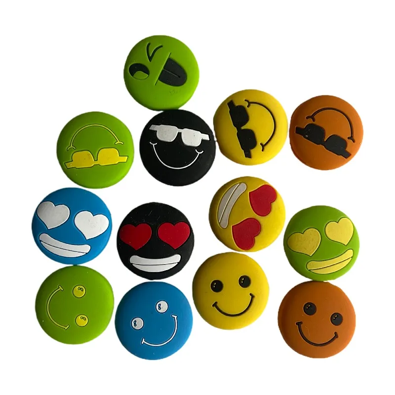 Cartoon Faces Silicone Tennis Damper Shock Absorber to Reduce Tenis Racquet Vibration 10Pcs tennis racket shock absorber