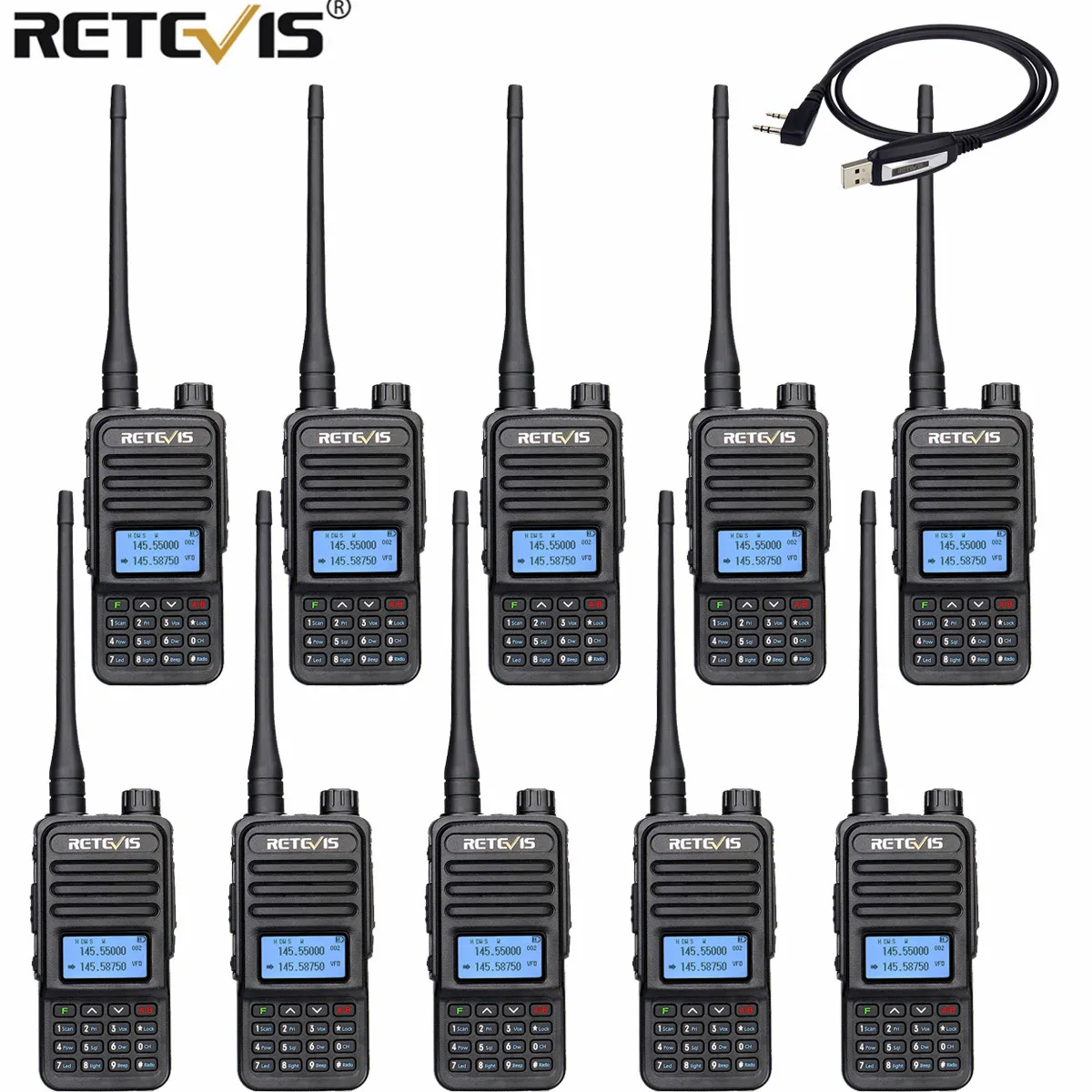 Аналоговая рация Retevis RT85 Двухдиапазонная 5 Вт портативная с экраном и