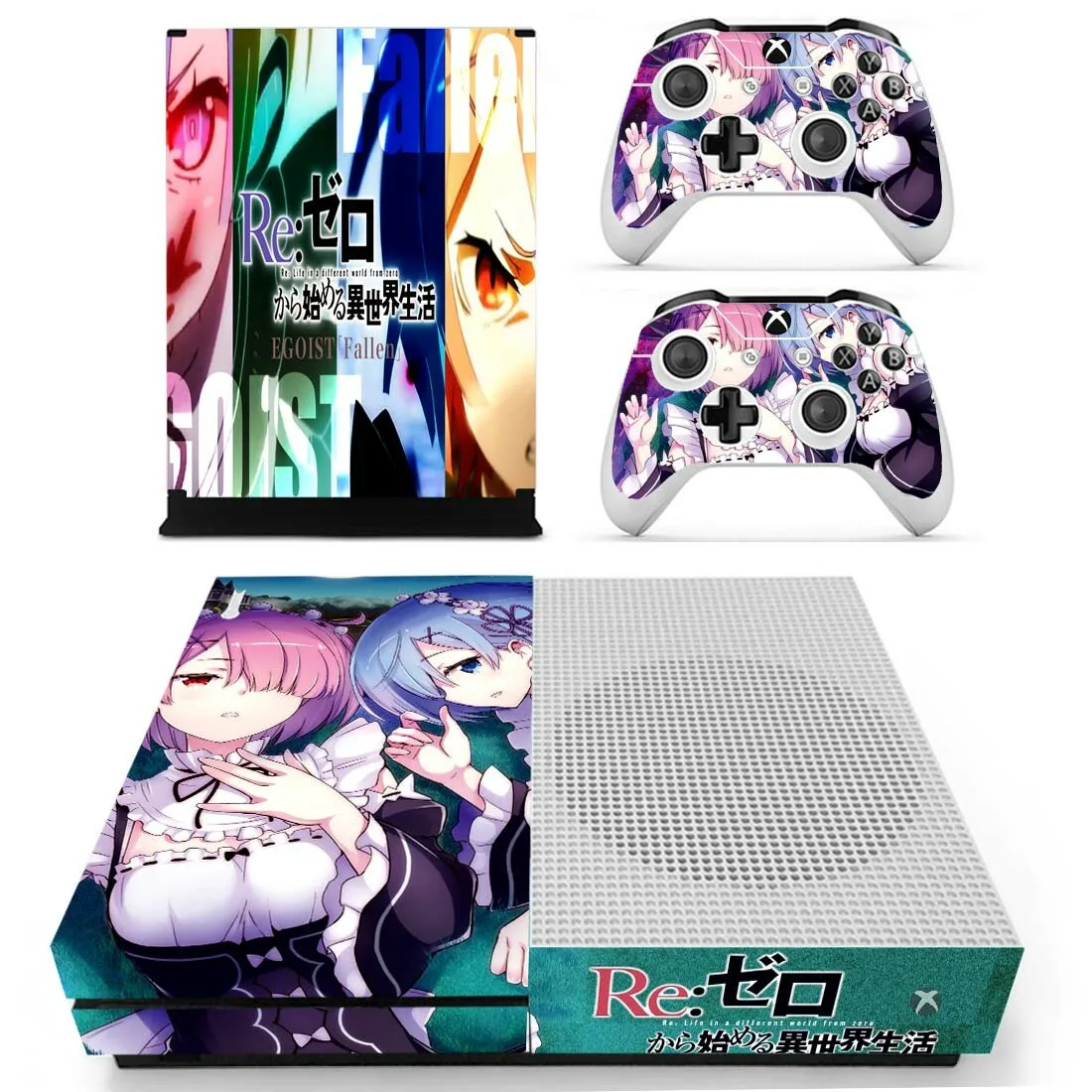 Re: жизнь в другом мире от zero sticker s для Xbox One S Виниловая наклейка для Xbox one Slim консоль и два контроллера