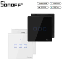 Sonoff TX T2/T3 ab/abd akıllı WiFi RF 433/ APP/dokunmatik kontrol duvar ışık anahtarı 1 /2 /3 Gang tipi duvar dokunmatik anahtarı akıllı ev