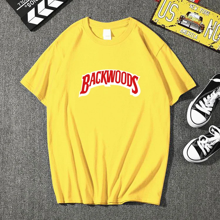 Летний Для мужчин BACKWOODS печать T рубашка мужская мода короткий рукав, о-образный вырез, хлопковая футболка в стиле хип-хоп Рок уличная Для мужчин Костюмы