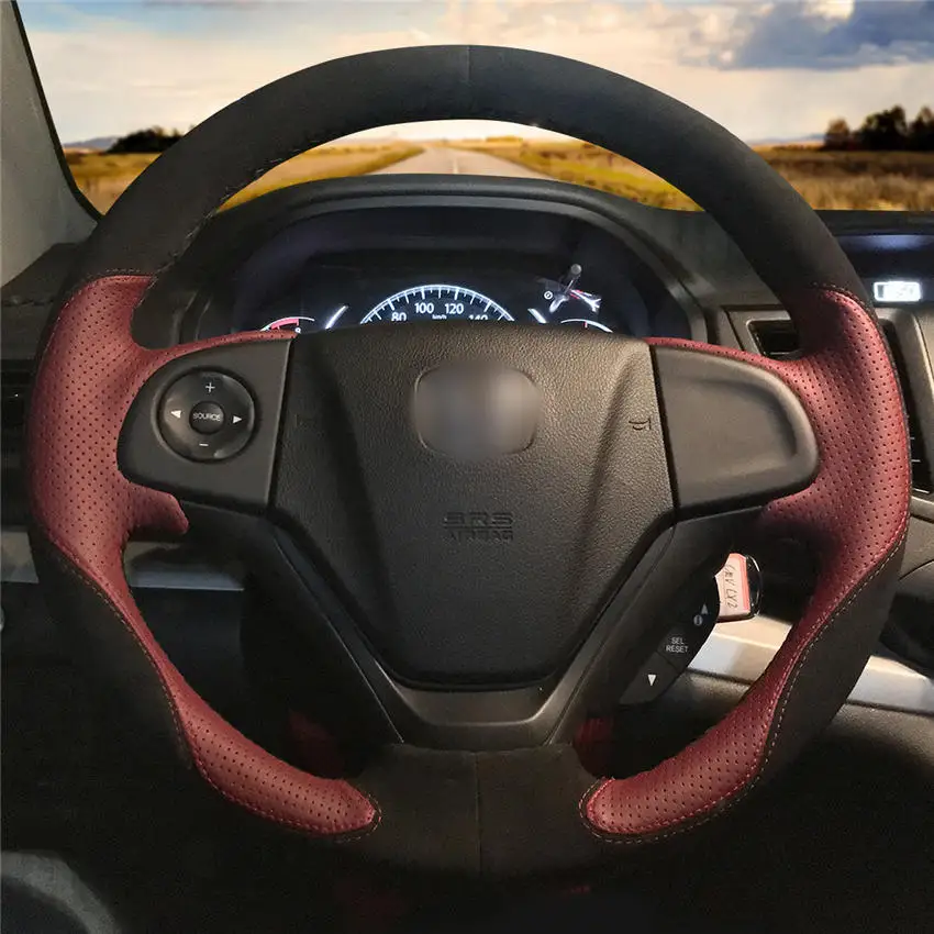 Крышка рулевого колеса автомобиля ручной stitc h на обертывание крышки салона автомобиля украшения для Honda 2012