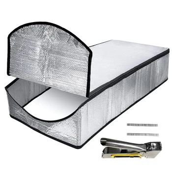 

With Installation Tool Class A Thickened Dustproof Bubble Aluminum Foil Attic Stairs Insulation Cover Kit Zipper Closure Home