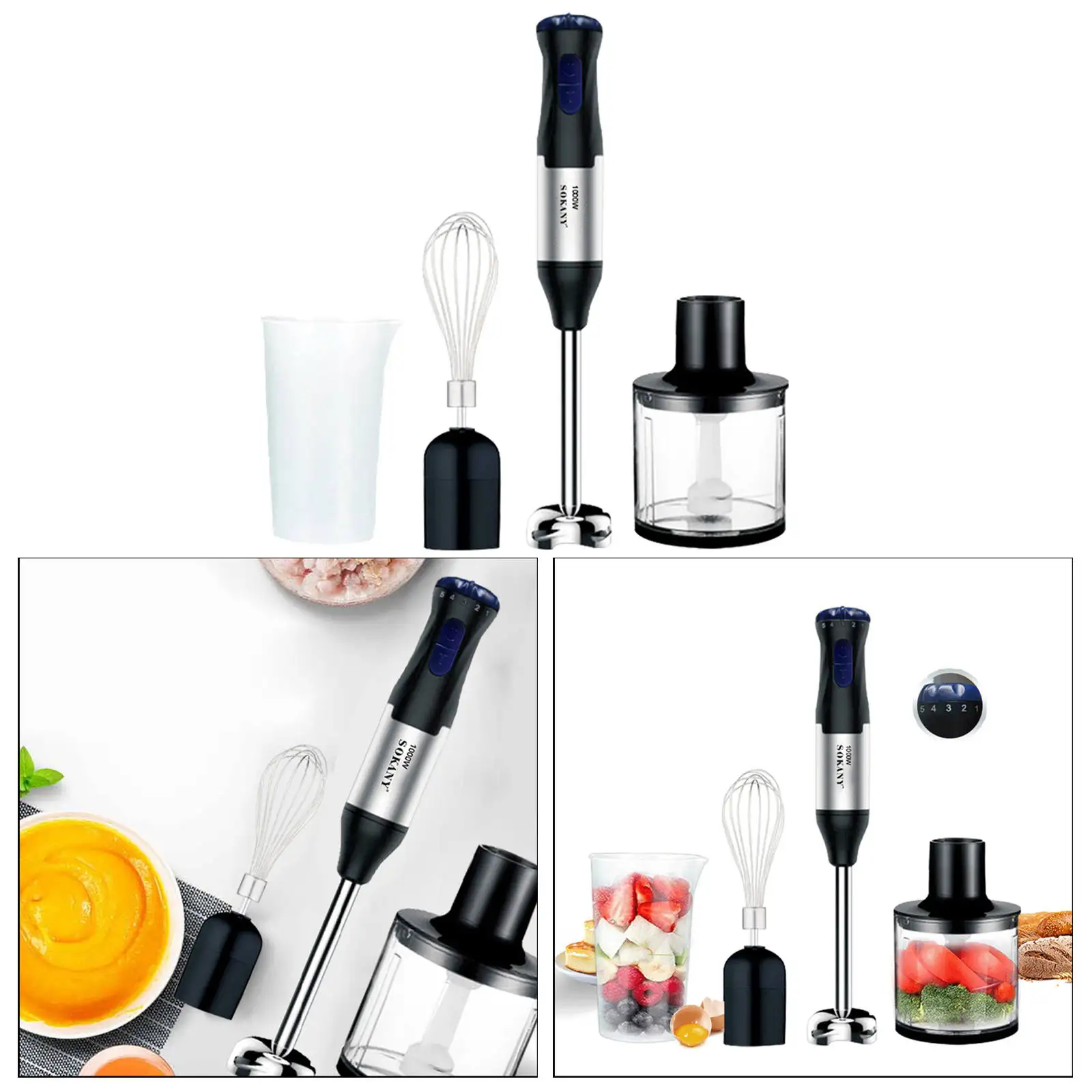 4 In 1 Handheld 1000w Electric Hand Stick Blender Food Mixer With