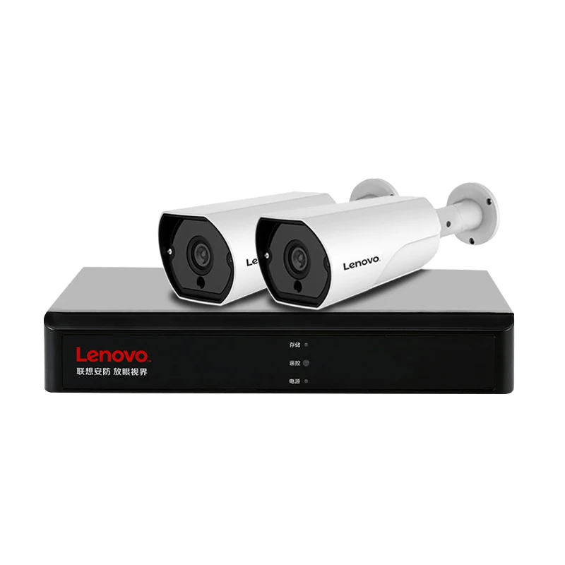 LENOVO 2CH 1080P POE NVR Kit 2.0MP HD камера видеонаблюдения системы безопасности аудио монитор ip-камера P2P уличная система видеонаблюдения - Цвет: Белый