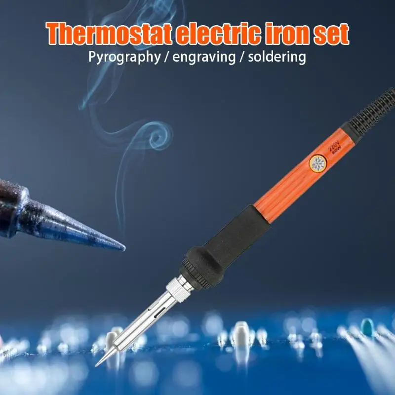 72pcs Adjustable Temperature Electric Soldering Iron Burning Welding Kits New 220V 110V 60W Welding Solder Rework Station Tool