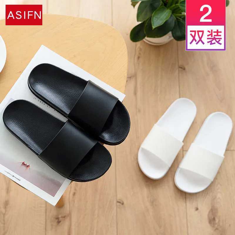 

Buy 1 Take 1 Household Sandals Women's Summer Black And White Bathroom Bath Indoor Soft-Sole Couples Household Slipper Men's