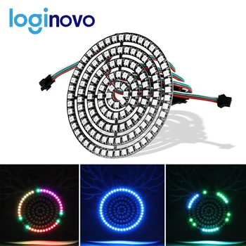 

Full color DC5V Individual Addressable WS2812B 2812 pixel Ring 1 8 16 24 35 45 LEDs Led Module Led Pixel RGB Strip Light Board