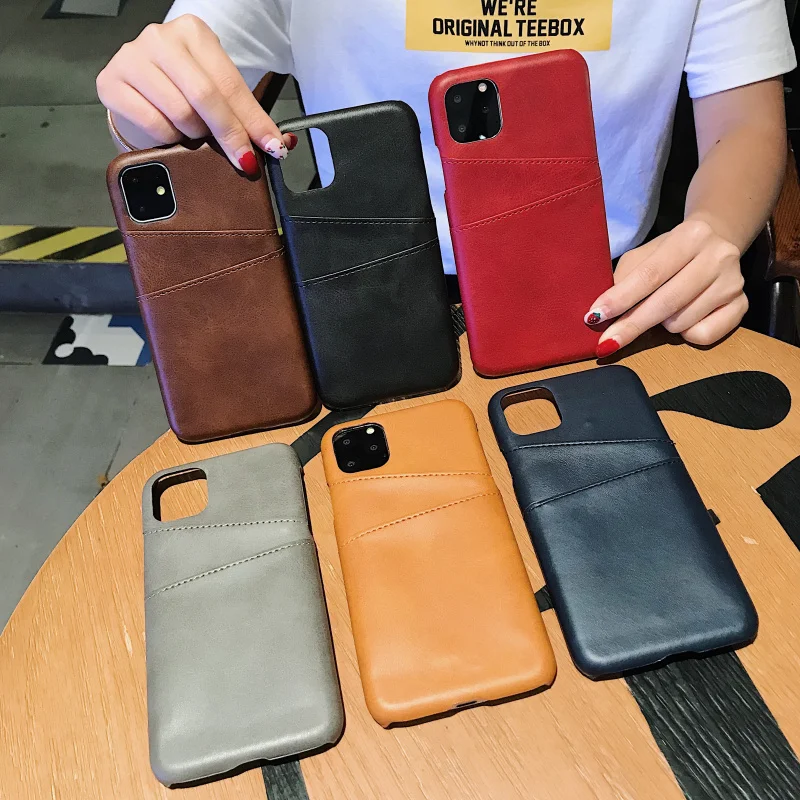 NEW Luxury Card Holder for iPhone 6 SE 7 8 Plus Leather Wallet Back Case iphone12 X XR XS 11 Pro Max Phone Hard Cover | Мобильные