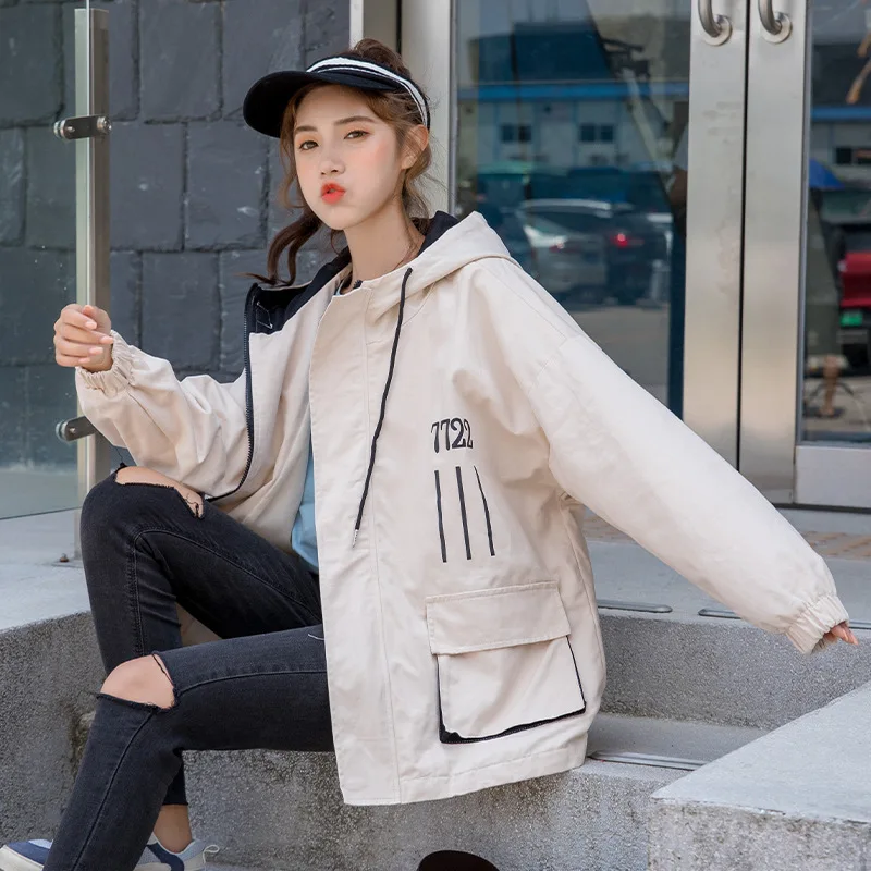 

Photo Shoot Workwear Coat Women's 2019 New Style Spring And Autumn CEC Students Korean-style Versatile Loose-Fit BF Baseball Uni