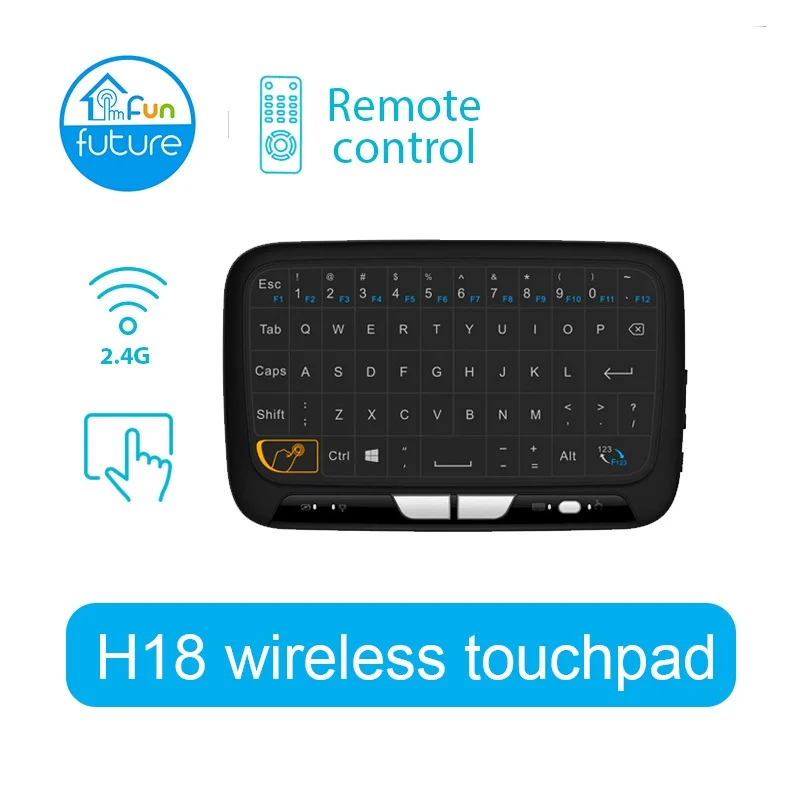 Мини H20 беспроводная клавиатура с подсветкой тачпадом Air mouse ИК пульт