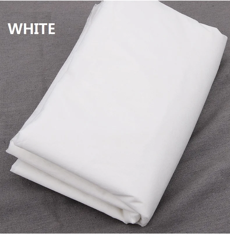 Light 180g Self-Adhesive Interfacing Fabric White Iron-On Polyester Cotton  Non-Woven Fusible Interfacing for DIY Crafts Supplies