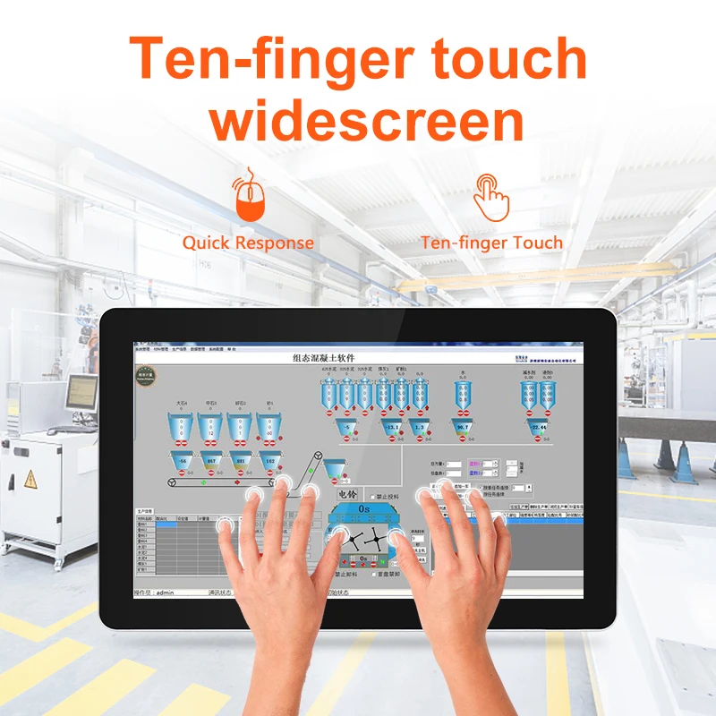 15.6 Inch Industrial Panel PC Widescreen Waterproof Dustproof Fanless Cooling All In One PC Mini Computer Capacitive Touch Wifi