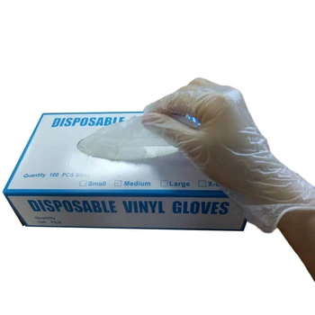 

200Pcs Transparent Pvc Gloves Powder-Free Oil-Proof Food Processing Beauty Salon Nails Household Thick Clean Disposable Gloves