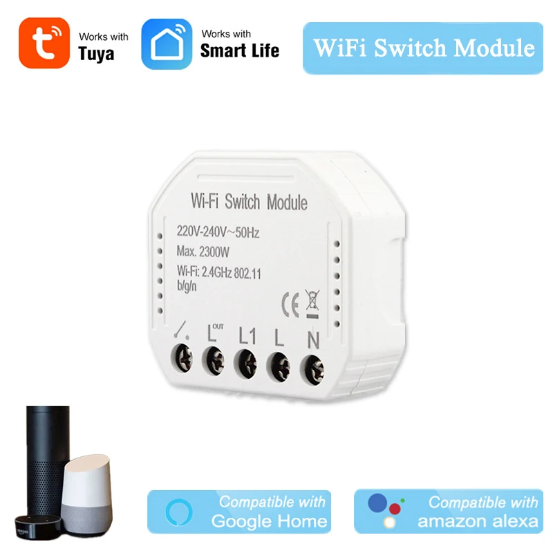 Модуль Wi Fi Tuya Smart умный выключатель с и управлением через приложение работает Alexa