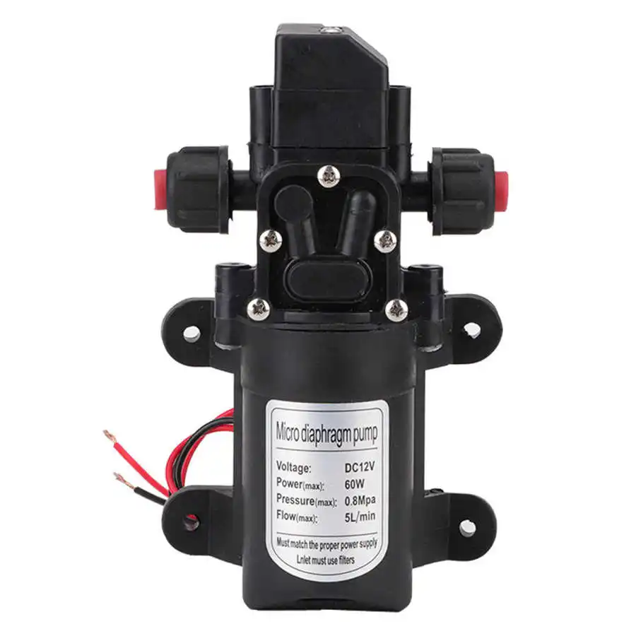 DC 12V 5L/мин 60 Вт мембранный Водяной насос высокого Давление 116Psi самовсасывающий