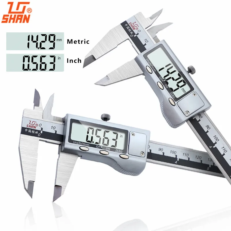 Цифровой суппорт Vernier 150/200/300 мм из нержавеющей стали электронный пахиметр большой ЖК-дисплей мм/дюймовый измерительный прибор