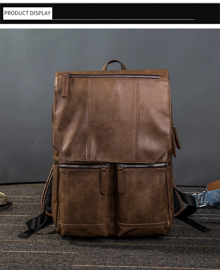 Мужской рюкзак из натуральной кожи, высокое качество, модный ретро рюкзак, многофункциональный, для путешествий, в стиле панк, мужские сумки