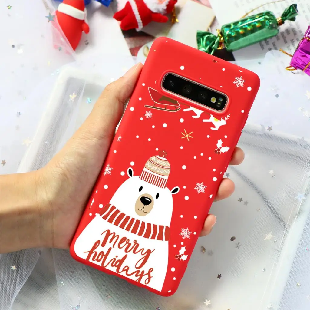 Рождественские силиконовые олень мягкий TPU чехол для samsung Galaxy A50 A10 A30 A40 A70 A60 S10 S9 S8 A6 плюс A7 A8 A9 S7 S6 Edge чехол - Цвет: Kho-sd1bjx