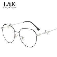 Винтажный полигон металлическая оправа для очков женские анти-голубые световые очки с бесцветными линзами компьютерные оптические очки оправа
