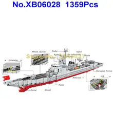 Xb06028 1359 шт., строительные блоки для военных кораблей, ракетного эсминца ВМФ