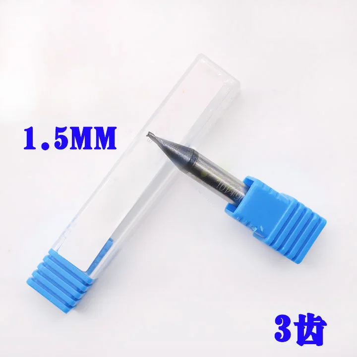 Hard coating Twist drills Carbide End Mill 1.5MM  3F 3 Teeth Tungsten  Milling Cutter key machine drill hrc55 200mm length carbide drill bit metal drill bits tungsten steel drills cnc lathe machine alloy drilling tools 4 0 20mm