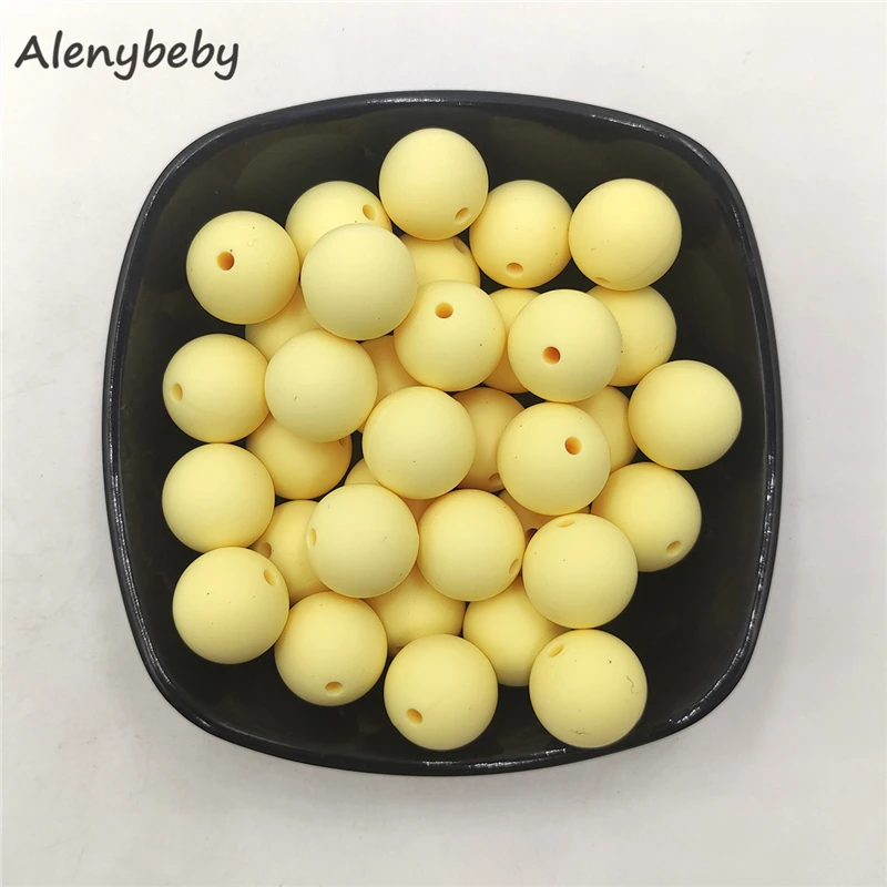 

Food Grade Silicone Round Pearl Beads Teether 12/15mm Baby Teething Necklace DIY Pacifier Chain Care Infan Teether Product