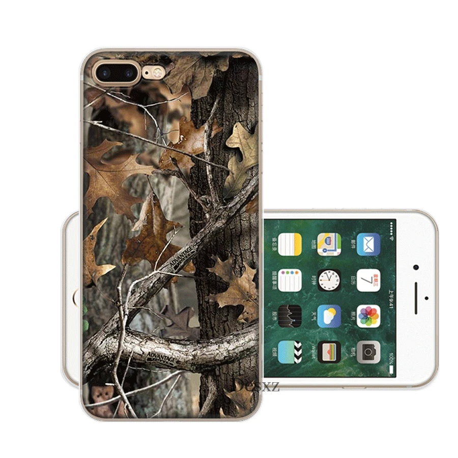 Мобильный чехол для iPhone X XS Max XR 6 6S 7 8 Plus 5 5S SE жесткий чехол Realtree зёленая камуфляжная оболочка