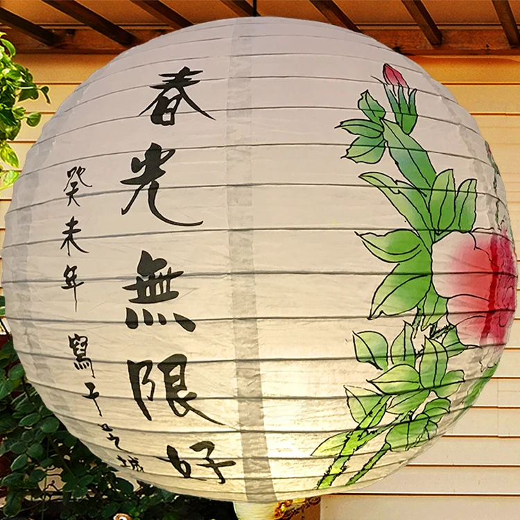 1" 40 см китайский круглый бумажный фонарь для детского дня рождения, свадьбы, Рождества, спальни, украшения для дома и сада, вечерние принадлежности - Цвет: Style J