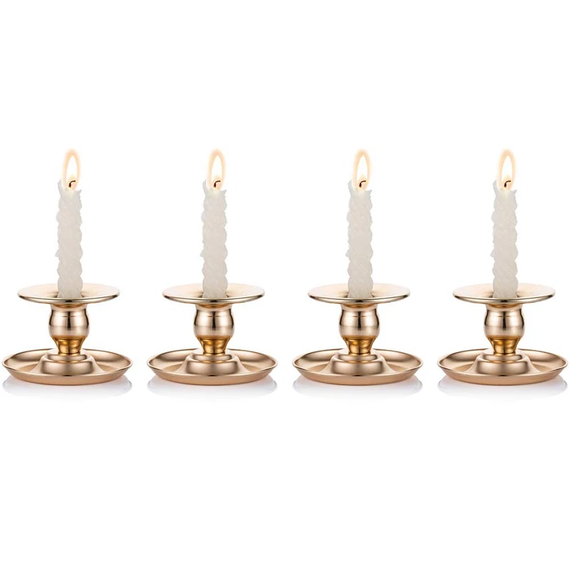 4 Piece Metal Cone Candlestick Scented Candle Cup Restaurant Center Piece 2.5 Inch High, Wedding Gift, Party, Reki, Meditation
