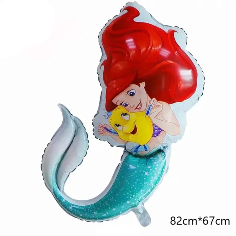 

50pcs 82*67cm The Little Mermaid foil balloons Ariel of cartoon princess ballon helium kids birthday decor globos party supplies