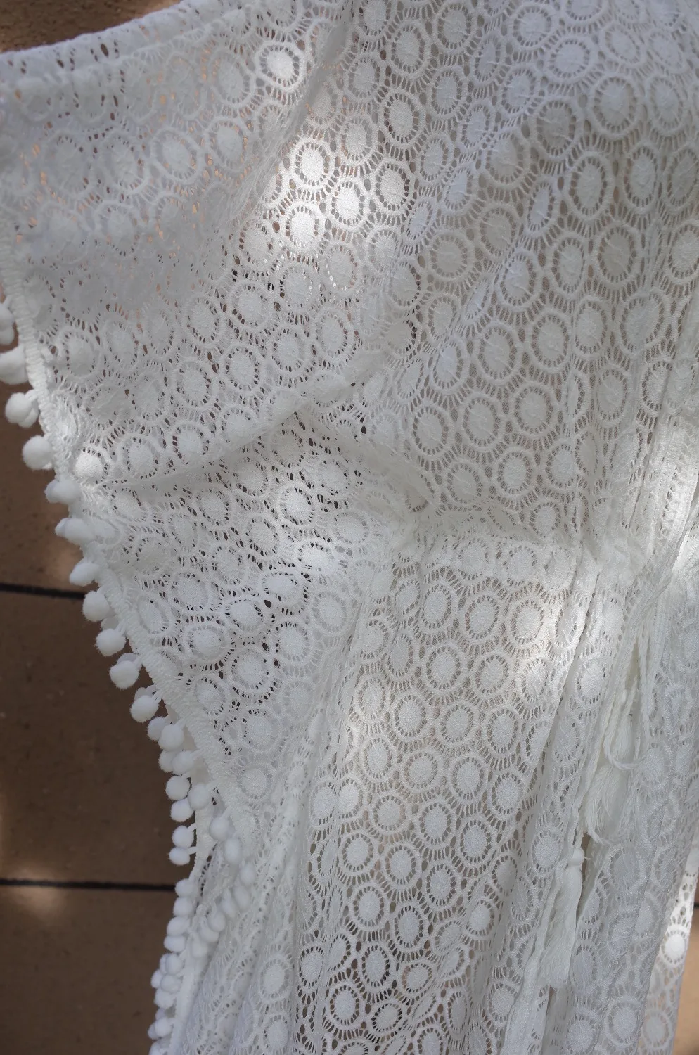 Кружевной пляжный купальный костюм для женщин туники пляжа накидка бикини Saida de