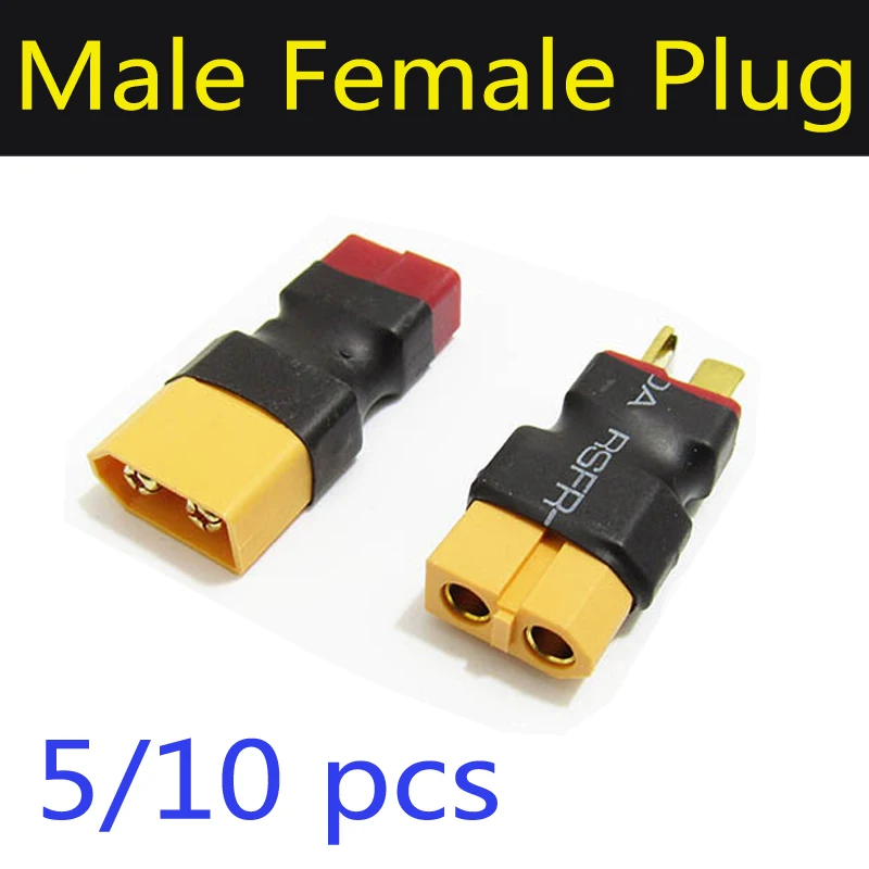 

5/10PCS XT60 Male To Deans Plug Female T Connector Adapter or XT60 Female to T Dean Male Plug for Car Plane Lipo Battery Charger