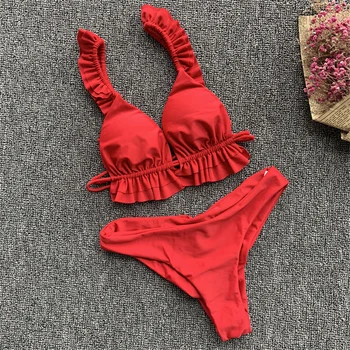 

Sexy Bikinis 2020 Women Push Up Bikini Set Swimming Suit Swimsuit Women Beach Wear Solid Swimwear Women Mujer Biquinis Feminino