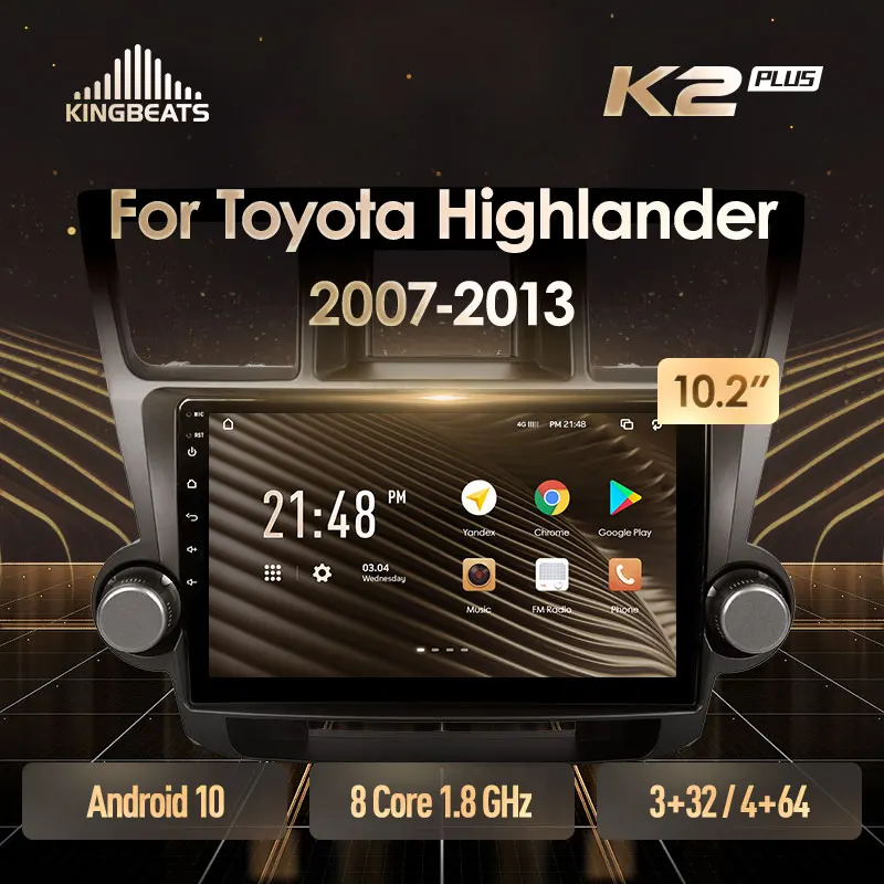 KingBeats штатное головное устройство For Toyota Highlander 2 XU40 2007 2013 Android 10 автомагнитола на