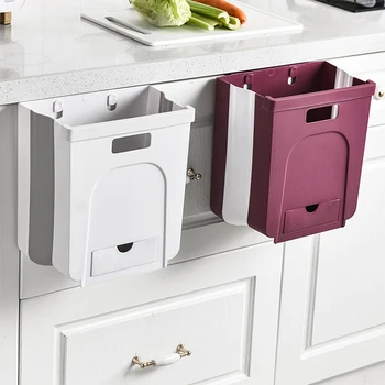 

KAKURI Hanging Wall Mounted Waste Bin Kitchen Cabinet Door Trash Bin Garbage Wall Mounted Foldable Trash Can
