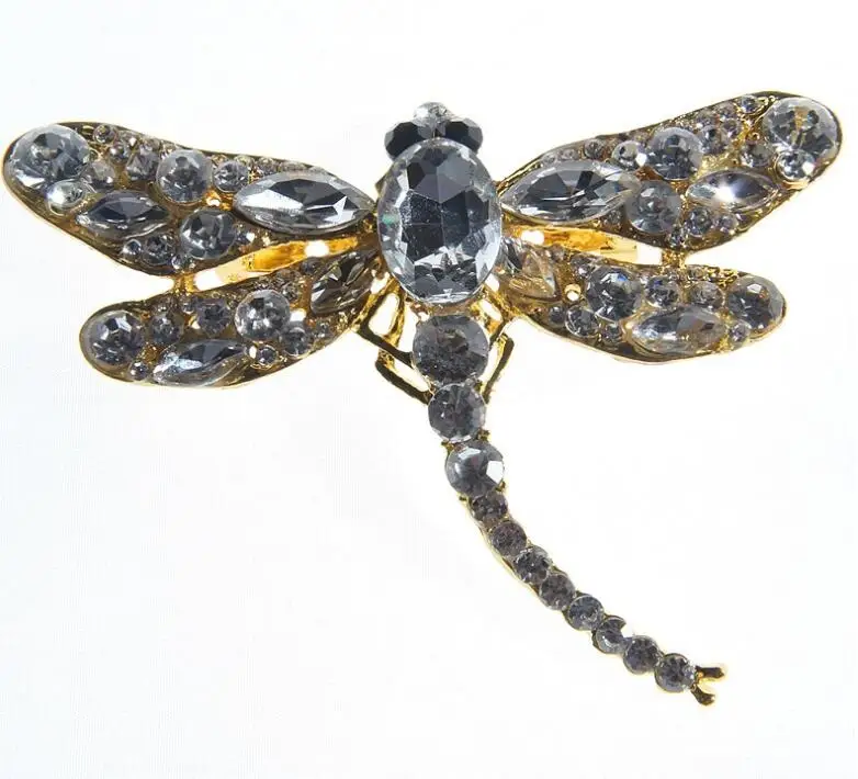1pcs/lot Crystal Rhinestone Dragonfly Brooches for Women Dress Scarf Brooch Pins Jewelry Accessories Gift | Украшения и
