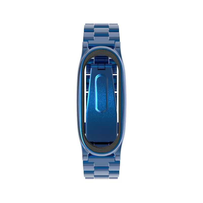 Для mi Band 4 ремешок металлический ремешок на руку для Xiaomi mi ремешок 4 ремешок mi Band 3 браслет из нержавеющей стали аксессуары умные браслеты - Цвет: blue