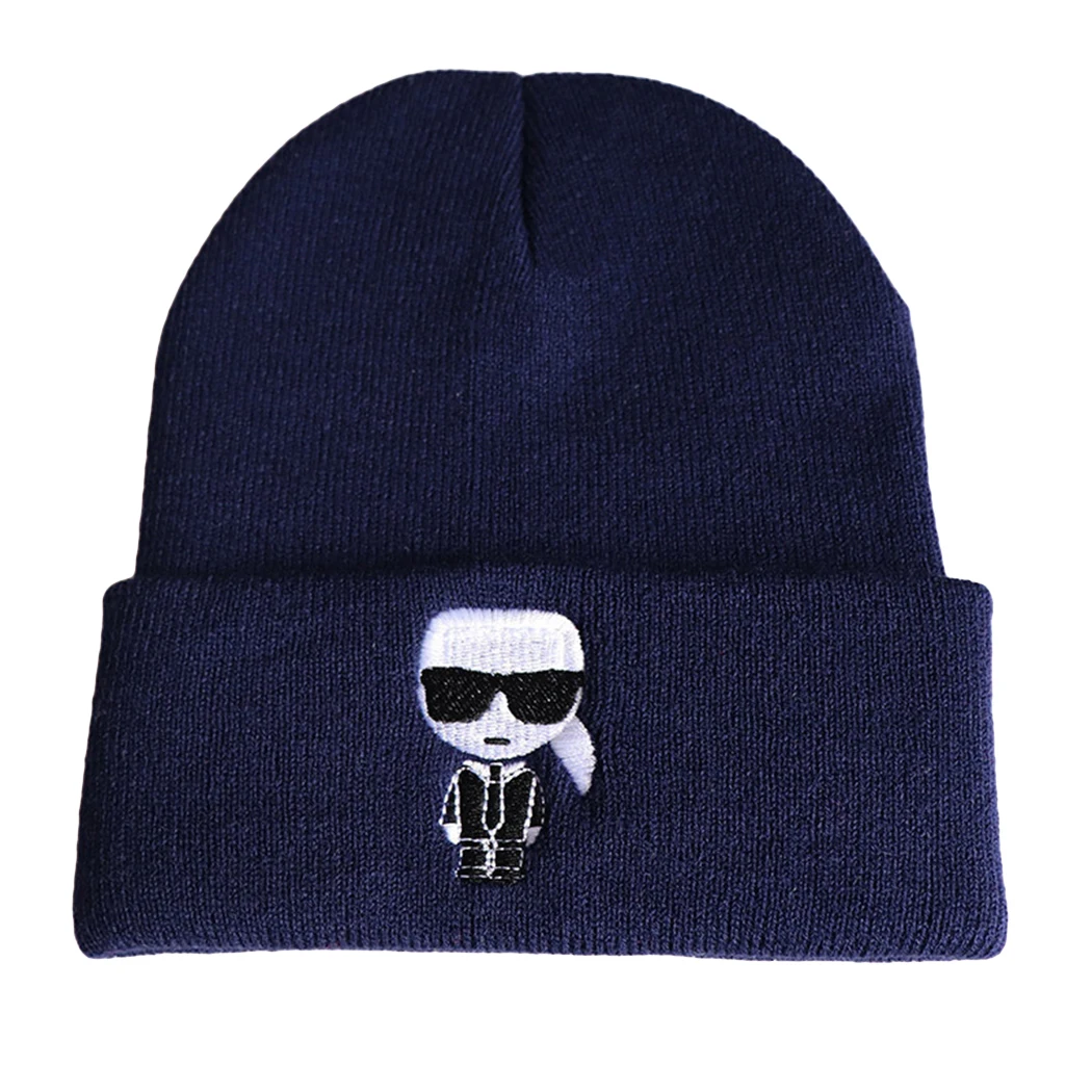 Шапка с вышивкой знаменитостей из мультфильма, теплые шапки Skullies на осень и зиму, вязаная шапка в стиле хип-хоп, женские мужские шапки, эластичная Лыжная Шапка s