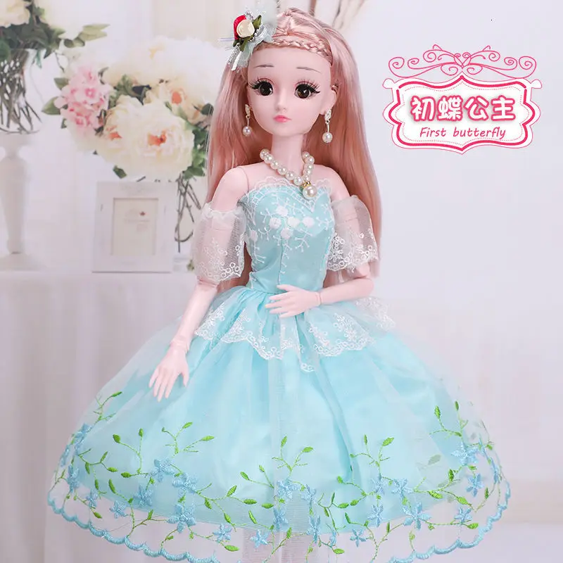 60 см девочка кукла игрушки для детей Мода DIY подвижная шарнирная кукла принцессы с платьем набор игрушка на день рождения макияж детский подарок - Цвет: 10