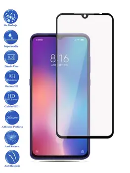 

Protector de Pantalla para Xiaomi MI 9 Negro Completo Cristal Templado Curvo 3D