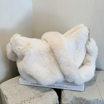 

2020 Winter Fashion New High-quality Soft Plush Women's Designer Handbag High capacity Shoulder Messenger Bag Cute Travel bag