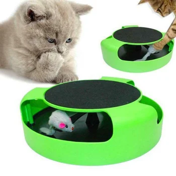 

Cat Kitten Catch The Mouse Moving Play Toy Interaction Plush Scratching Claw Mat Household FPing